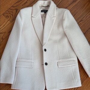 J. Crew Ivory Italian boiled wool Blazer. Size 10. NWOT